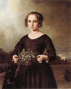 Ferdinand von Rayski Portrait of a Young Girl oil painting reproduction